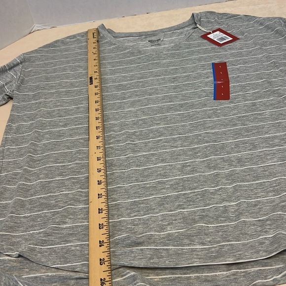 Mossimo Supply Co Gray Stripe Long sleeve Top Size L - Picture 4 of 7
